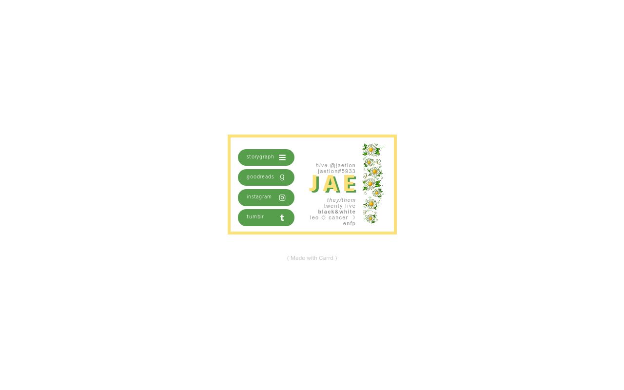 Carrd profile picture for @jae
